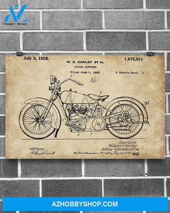 Motorcycle Patent Canvas Decor, Wall Decor Visual Art