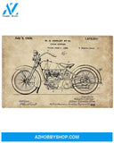 Motorcycle Patent Canvas Decor, Wall Decor Visual Art