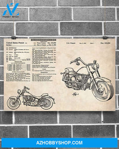 Motorcycle Patent Canvas Gift, Wall Decor Visual Art