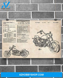 Motorcycle Patent Canvas Gift, Wall Decor Visual Art