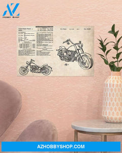 Motorcycle Patent Canvas Gift, Wall Decor Visual Art