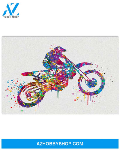 Motorcycle Poster Colorful Art Painting Wall Decor