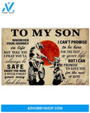 Motorcycle Rider To My Son Canvas Decor, Wall Decor Visual Art