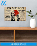 Motorcycle Rider To My Son Canvas Decor, Wall Decor Visual Art