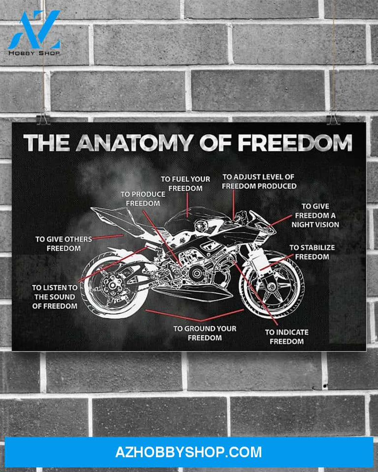Motorcycle The Anatomy Of Freedom Canvas Prints, Wall Decor Visual Art