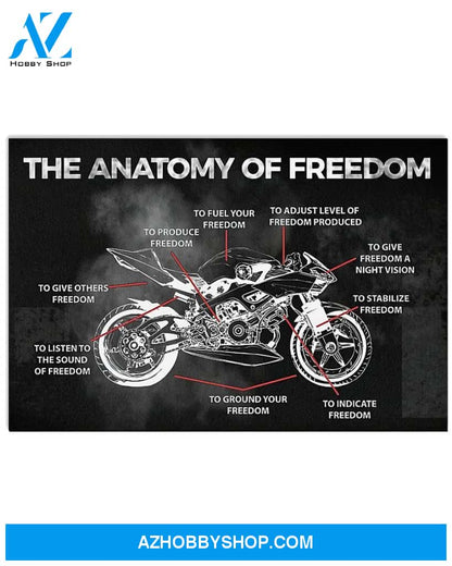 Motorcycle The Anatomy Of Freedom Canvas Prints, Wall Decor Visual Art