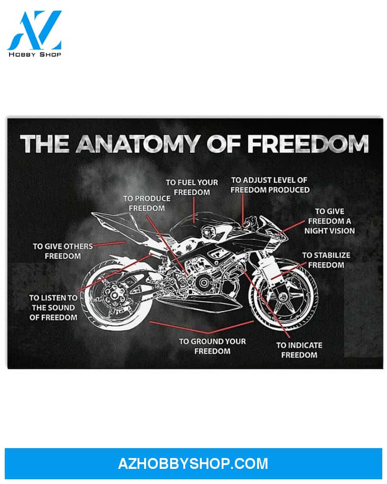 Motorcycle The Anatomy Of Freedom Canvas Prints, Wall Decor Visual Art