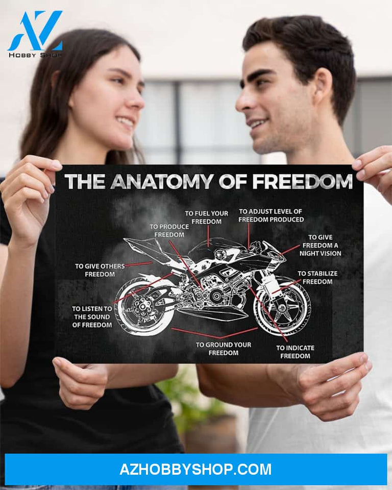 Motorcycle The Anatomy Of Freedom Canvas Prints, Wall Decor Visual Art