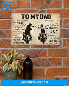 Motorcycle To My Dad Art Canvas, Wall Decor Visual Art