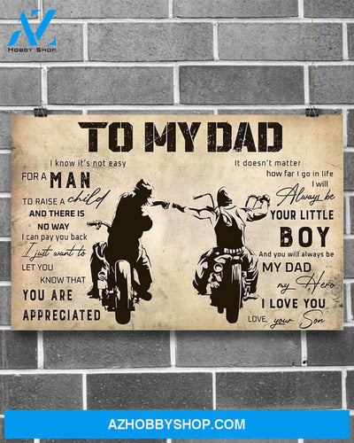 Motorcycle To My Dad Art Canvas, Wall Decor Visual Art
