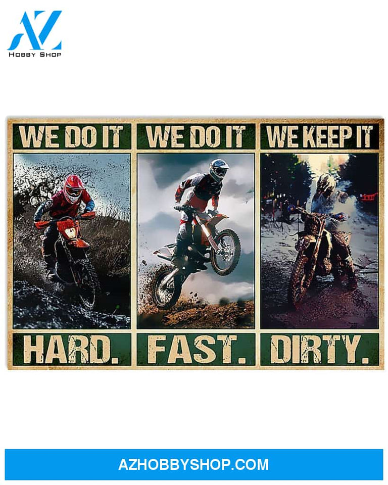 Motorcycle We Do It Hard Canvas Prints, Wall Decor Visual Art