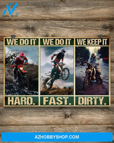 Motorcycle We Do It Hard Canvas Prints, Wall Decor Visual Art