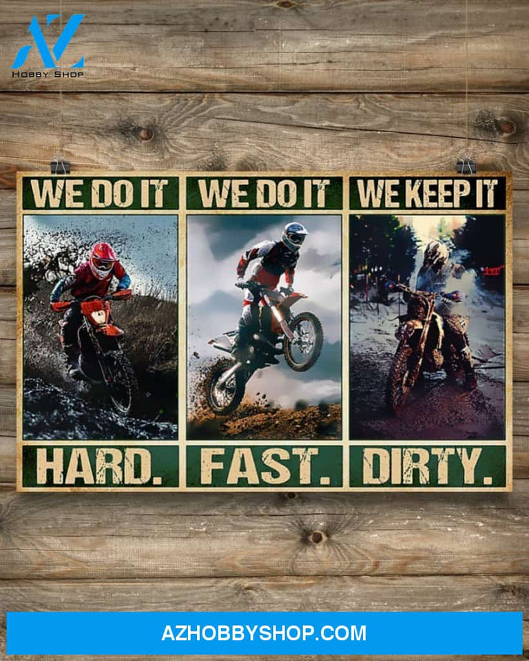Motorcycle We Do It Hard Canvas Prints, Wall Decor Visual Art