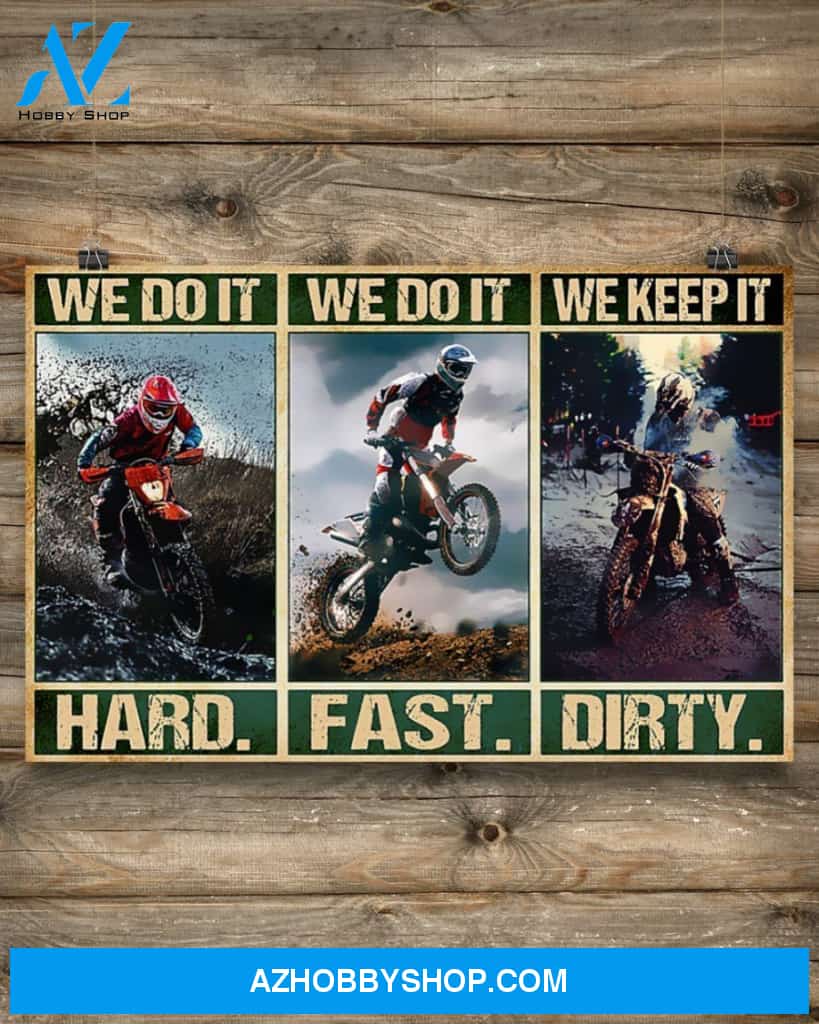 Motorcycle We Do It Hard Canvas Prints, Wall Decor Visual Art