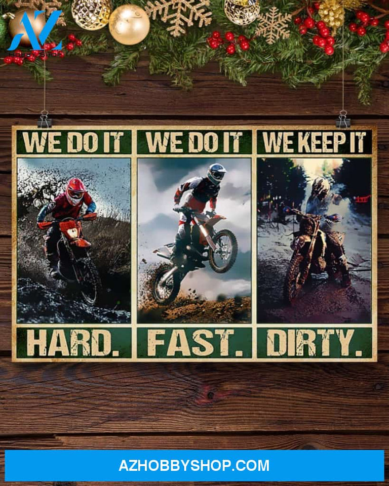 Motorcycle We Do It Hard Canvas Prints, Wall Decor Visual Art