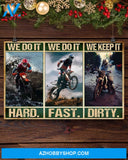 Motorcycle We Do It Hard Canvas Prints, Wall Decor Visual Art