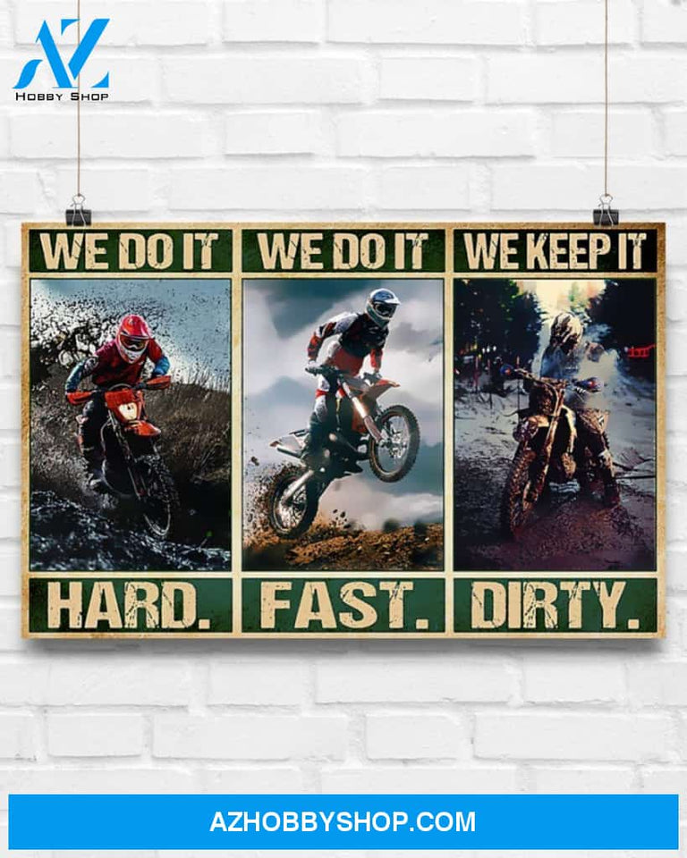 Motorcycle We Do It Hard Canvas Prints, Wall Decor Visual Art
