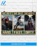 Motorcycle We Do It Hard Canvas Prints, Wall Decor Visual Art