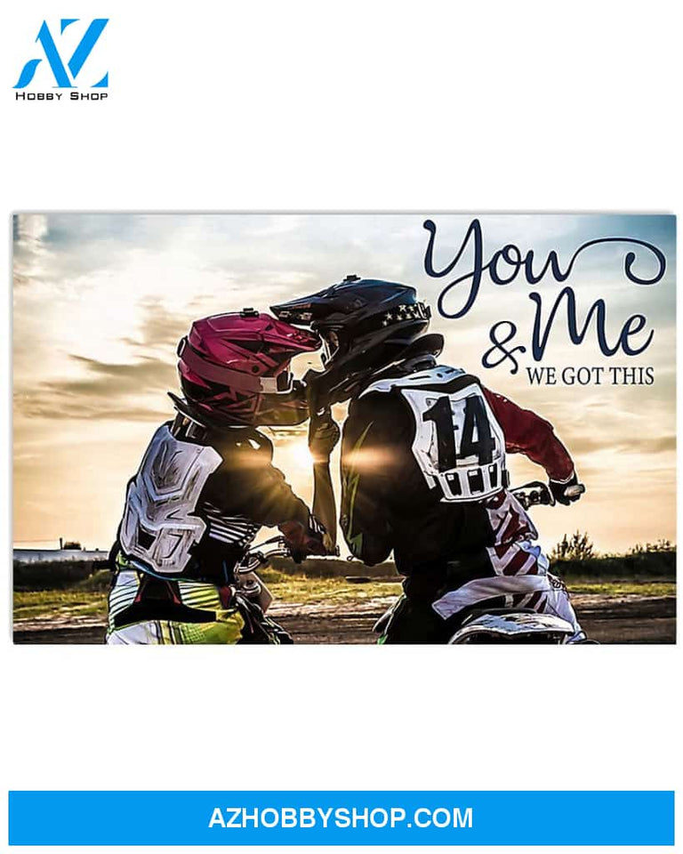 Motorcycle You And Me We Got This Art Canvas, Wall Decor Visual Art