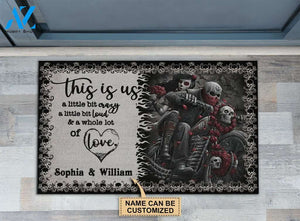 Motorcycling Skeleton A Little Bit Custom Doormat | Welcome Mat | House Warming Gift