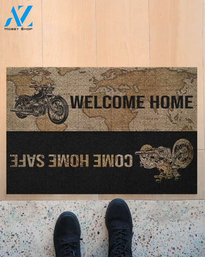 Motorcycling Welcome Home Come Home Safe Funny Doormat Gift For Motorcycling Lovers Birthday Gift Home Decor Warm House Gift Welcome Mat