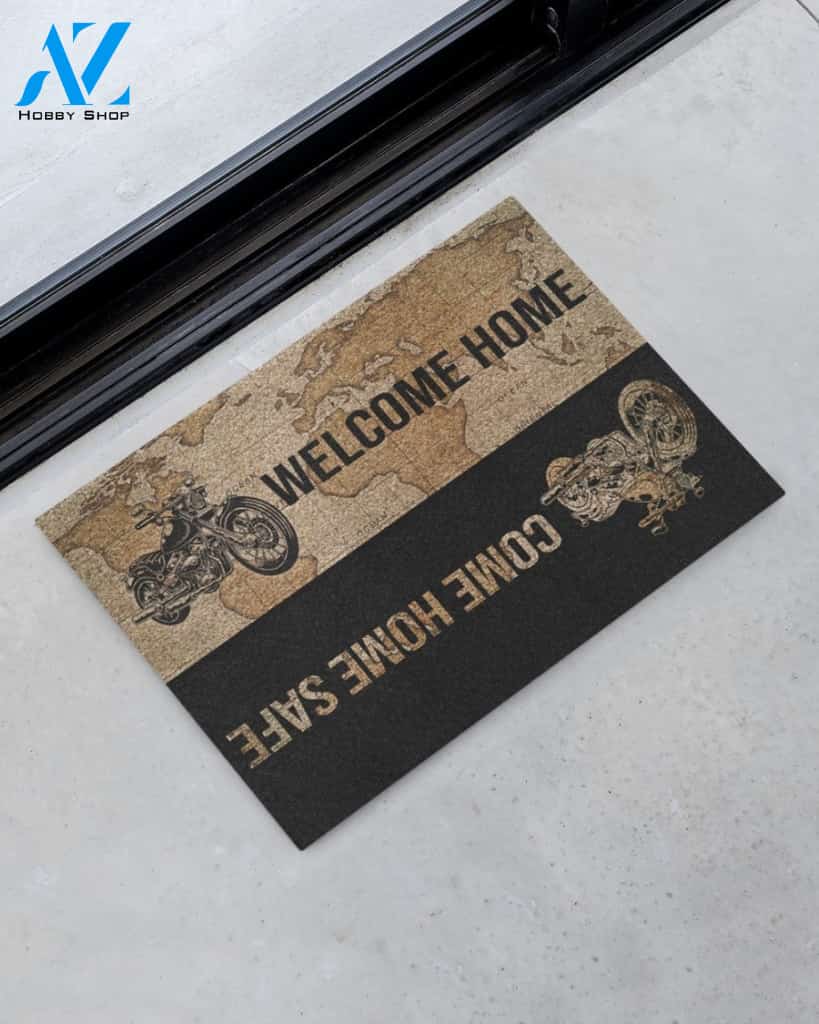 Motorcycling Welcome Home Come Home Safe Funny Doormat Gift For Motorcycling Lovers Birthday Gift Home Decor Warm House Gift Welcome Mat