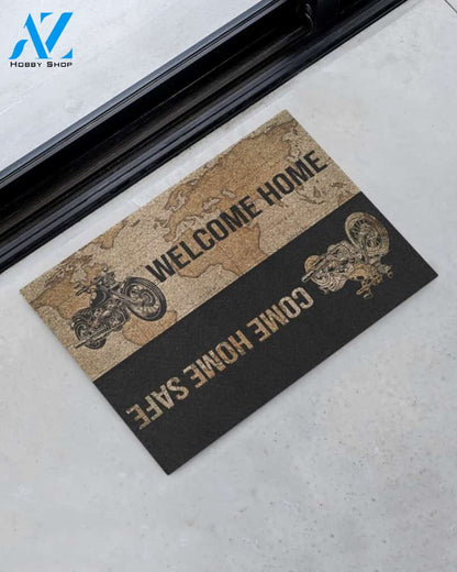 Motorcycling Welcome Home Come Home Safe Funny Doormat Gift For Motorcycling Lovers Birthday Gift Home Decor Warm House Gift Welcome Mat