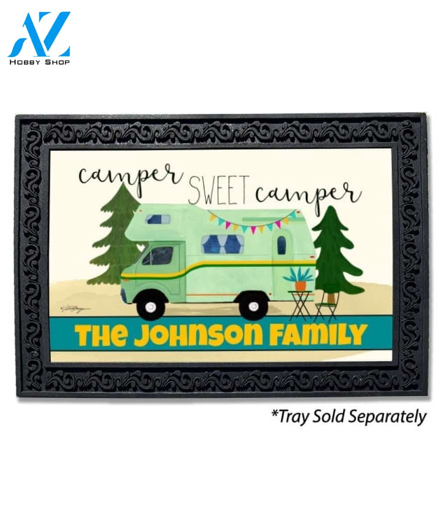 Motorhome RV Camper Sweet Camper Personalized Doormat - 18" x 30"