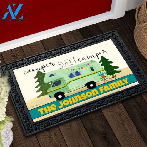 Motorhome RV Camper Sweet Camper Personalized Doormat - 18" x 30"