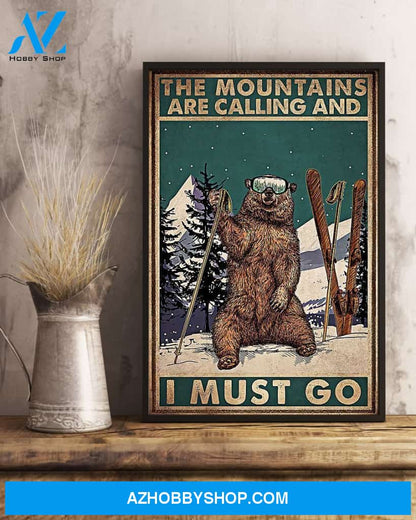 Mountain Calling Skiing Vertical Canvas Prints, Wall Decor Visual Art
