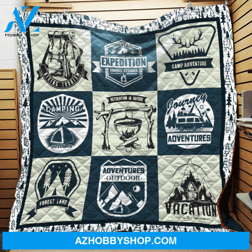 Mountain Camping Fleece Blanket