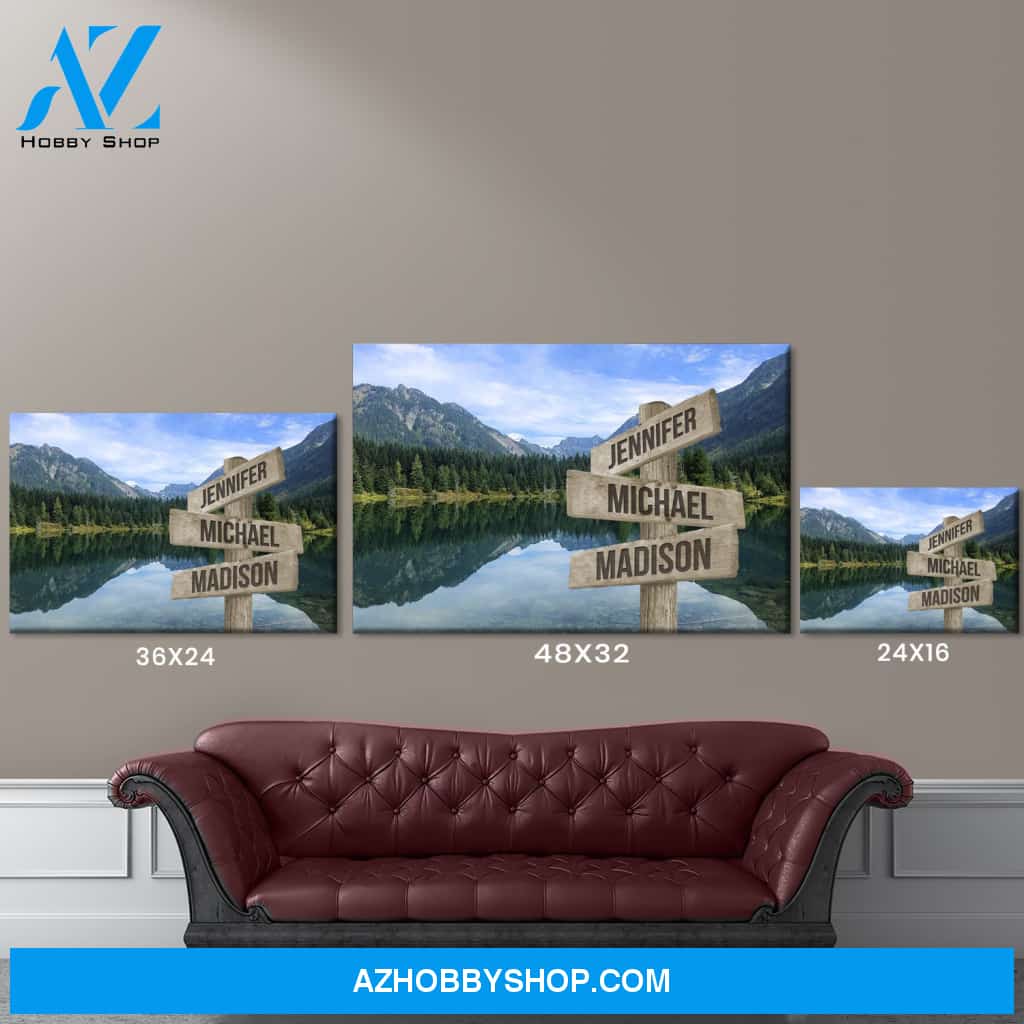 Mountain Lake Color Multi-Names Premium Canvas
