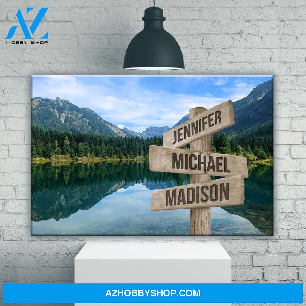 Mountain Lake Color Multi-Names Premium Canvas
