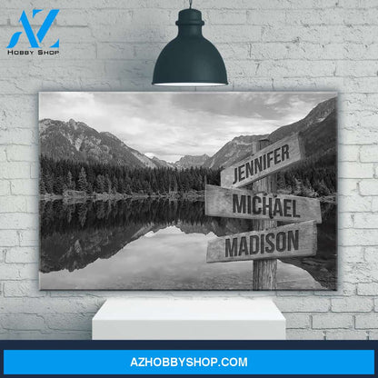 Mountain Lake Multi-Names Premium Canvas