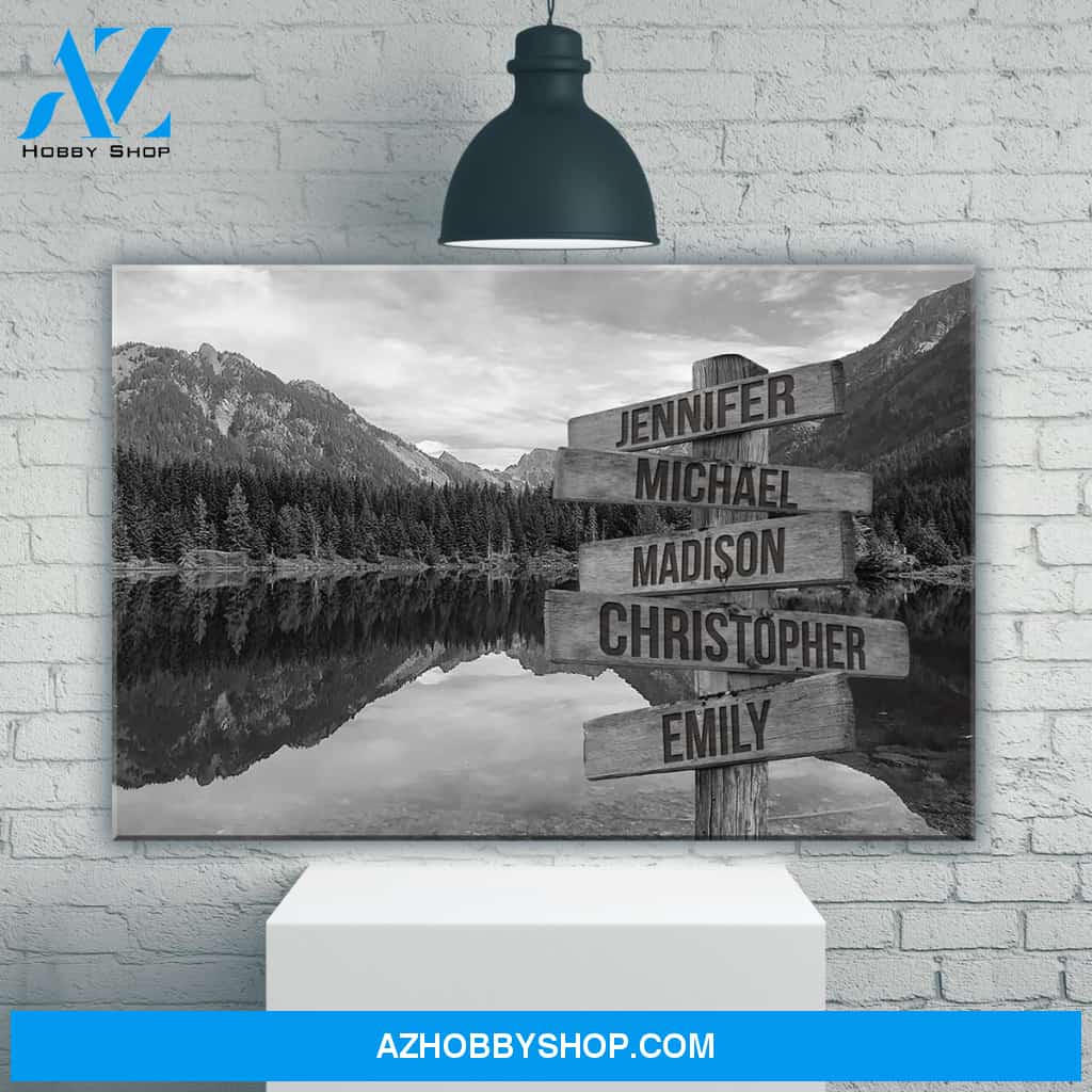 Mountain Lake Multi-Names Premium Canvas