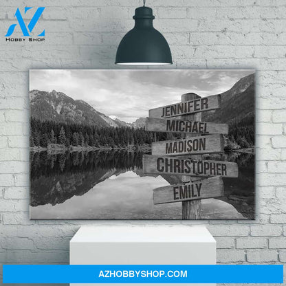 Mountain Lake Multi-Names Premium Canvas