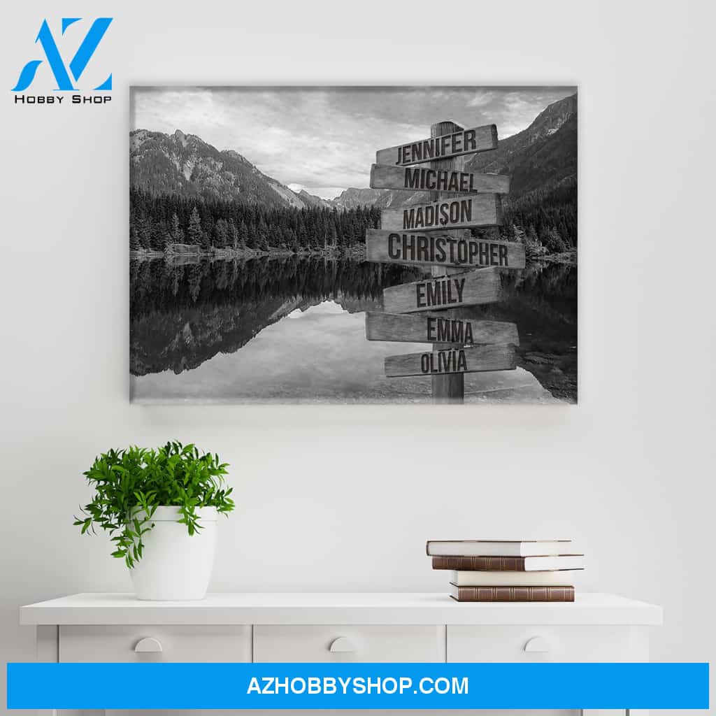 Mountain Lake Multi-Names Premium Canvas