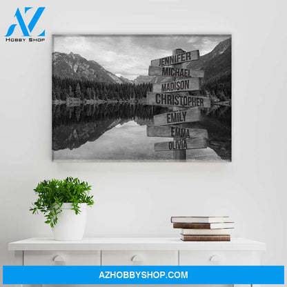Mountain Lake Multi-Names Premium Canvas