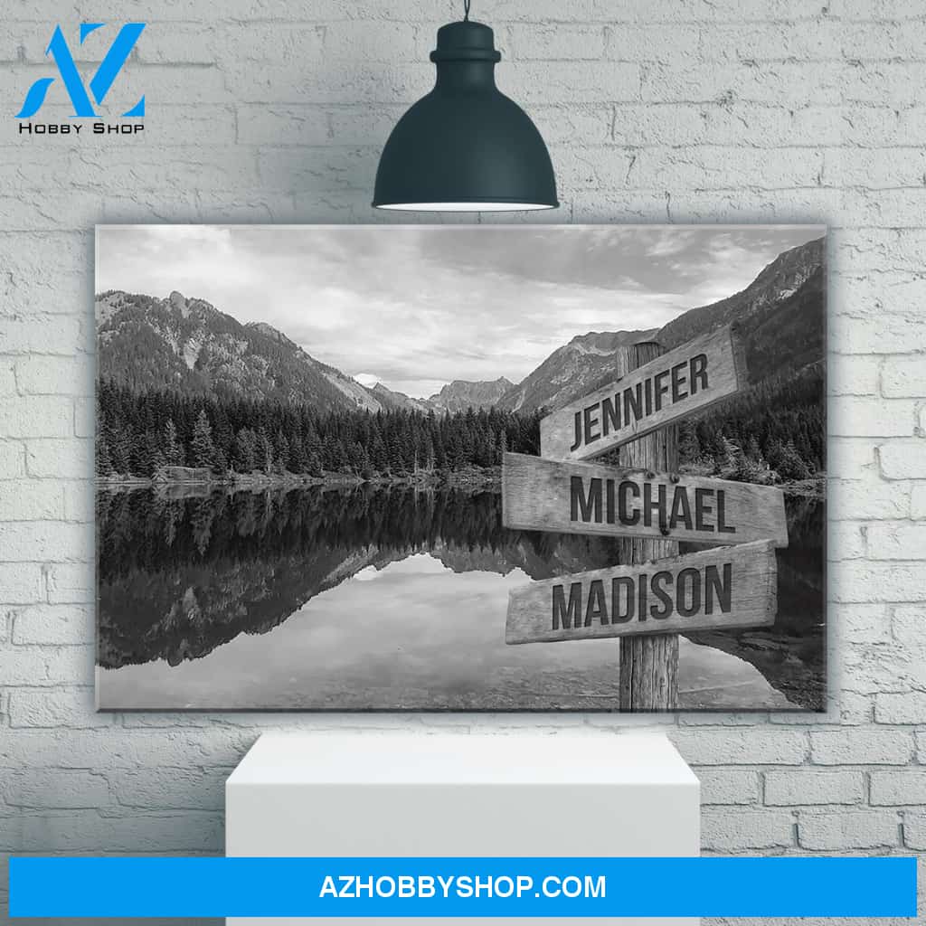 Mountain Lake Multi-Names Premium Canvas