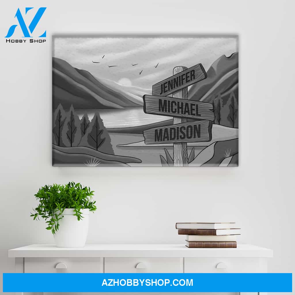 Mountain Range Art Multi-Names Premium Canvas