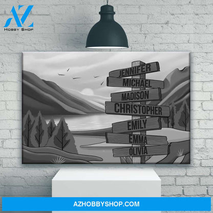 Mountain Range Art Multi-Names Premium Canvas