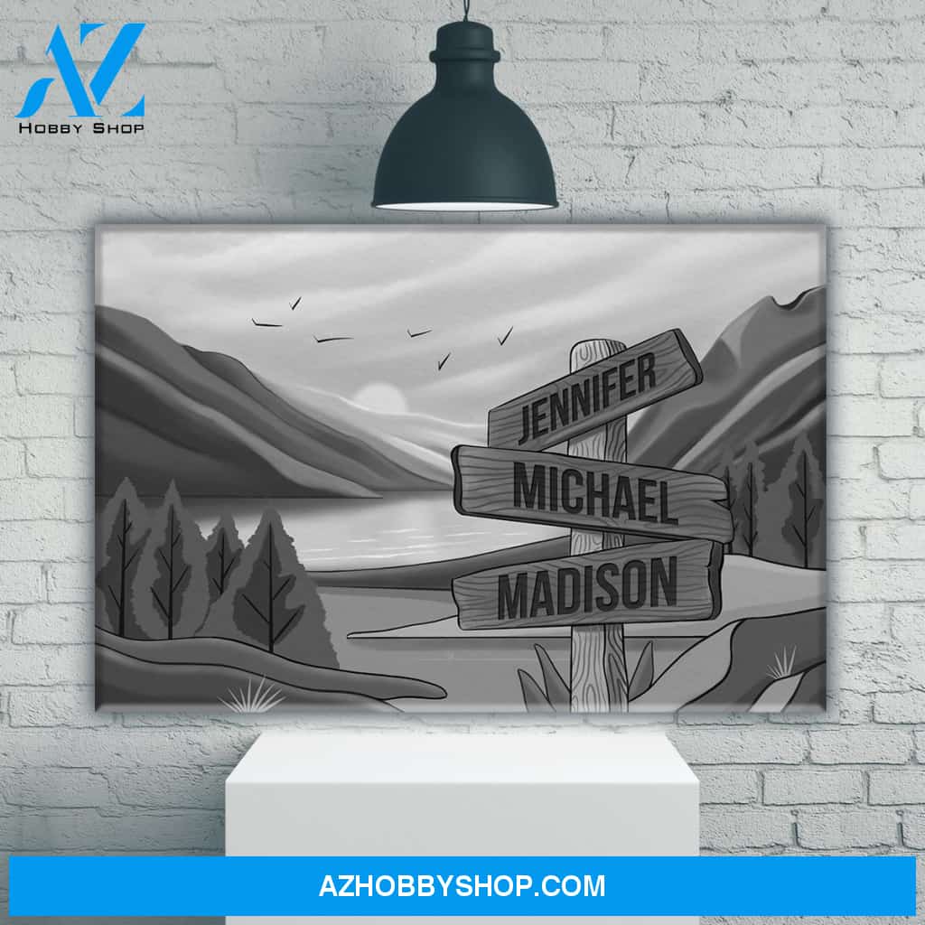 Mountain Range Art Multi-Names Premium Canvas