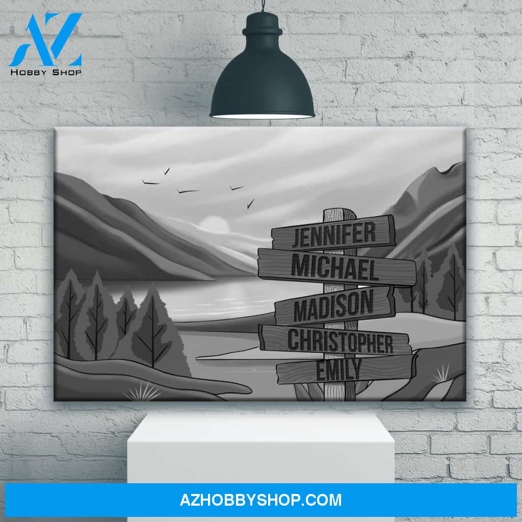 Mountain Range Art Multi-Names Premium Canvas