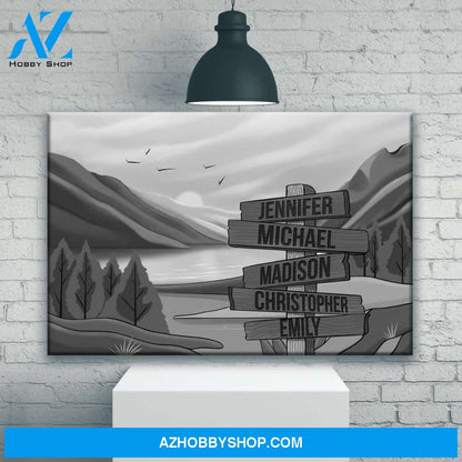 Mountain Range Art Multi-Names Premium Canvas