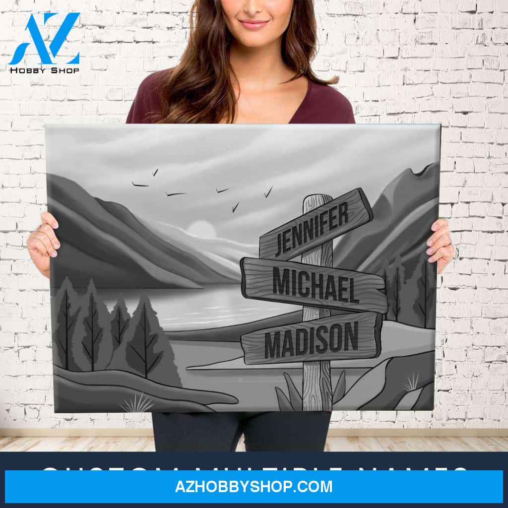 Mountain Range Art Multi-Names Premium Canvas