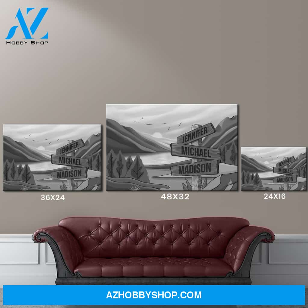 Mountain Range Art Multi-Names Premium Canvas