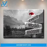 Mountain Range Christmas Multi-Names Premium Canvas