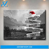 Mountain Range Christmas Multi-Names Premium Canvas