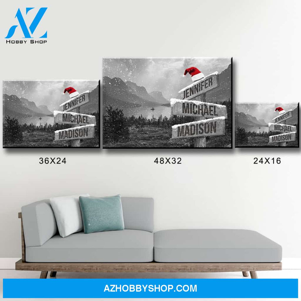 Mountain Range Christmas Multi-Names Premium Canvas
