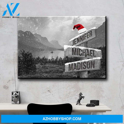 Mountain Range Christmas Multi-Names Premium Canvas